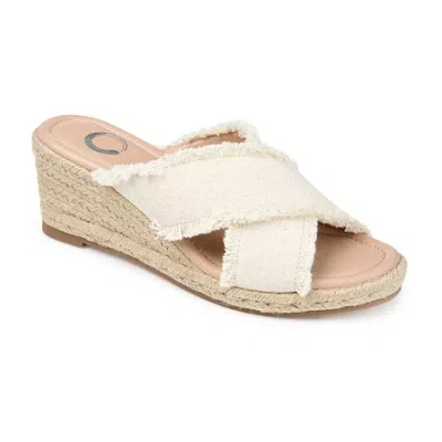 Journee Collection Womens Shanni Wedge Sandals In Neutral