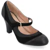 Journee Collection Womens Siri Medium And Wide Width Round Toe Block Heel Mary Jane Pumps In Black