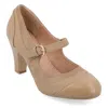 Journee Collection Womens Siri Medium And Wide Width Round Toe Block Heel Mary Jane Pumps In Multi