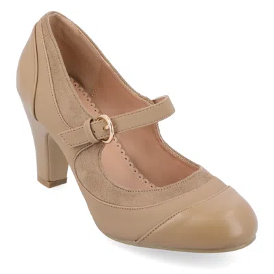 Journee Collection Womens Siri Medium And Wide Width Round Toe Block Heel Mary Jane Pumps In Multi