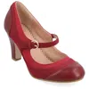 Journee Collection Womens Siri Medium And Wide Width Round Toe Block Heel Mary Jane Pumps In Pink