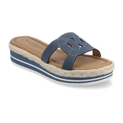 Journee Collection Womens Slide Sandals In Blue