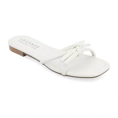 Journee Collection Womens Soma Flat Sandals In White