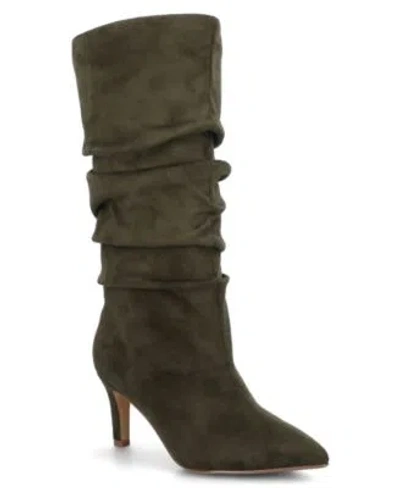 Journee Collection Womens Sonnet Regular Wide Calf Extra Wide Calf Slouchy Dress Boots In Chocolate