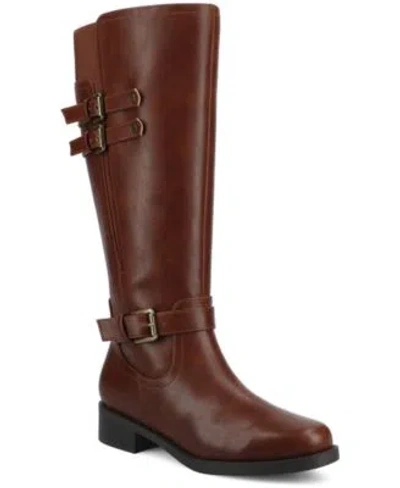 Journee Collection Womens Sonny Regular Wide Calf Extra Wide Calf Round Toe Knee High Boots In Multi