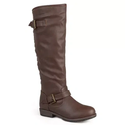 Journee Collection Womens Spokane Studded Riding Boots In Brown