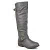 Journee Collection Womens Spokane Studded Riding Boots In Gray