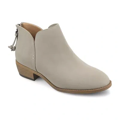 Journee Collection Womens Stacked Heel Booties In Neutral