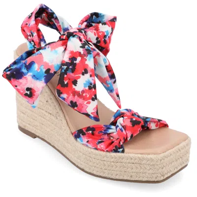 Journee Collection Womens Surria Tru Comfort Foam Espadrille Platform Wedge Sandals In Purple