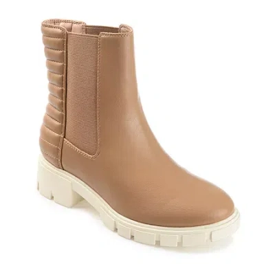Journee Collection Womens Tatiana Block Heel Booties In Brown