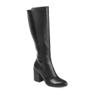 Journee Collection Womens Tavia Block Heel Dress Boots In Black
