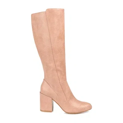Journee Collection Womens Tavia Block Heel Dress Boots In Pink