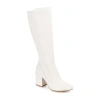 Journee Collection Womens Tavia Block Heel Dress Boots In White
