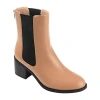 Journee Collection Womens Tayshia Stacked Heel Booties In Brown