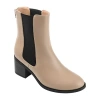 Journee Collection Womens Tayshia Stacked Heel Booties In Nude