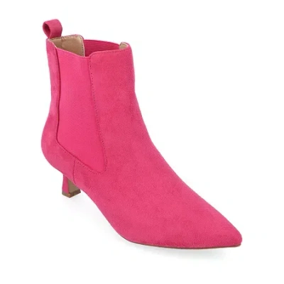 Journee Collection Womens Tenlee Kitten Heel Booties In Pink