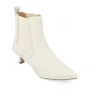 Journee Collection Womens Tenlee Kitten Heel Booties In White