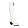 Journee Collection Womens Therese Extra Wide Calf Stacked Heel Riding Boots In White