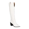 Journee Collection Womens Therese Stacked Heel Cowboy Boots In White