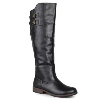 Journee Collection Womens Tori Double-buckle Knee-high Riding Boots In Black