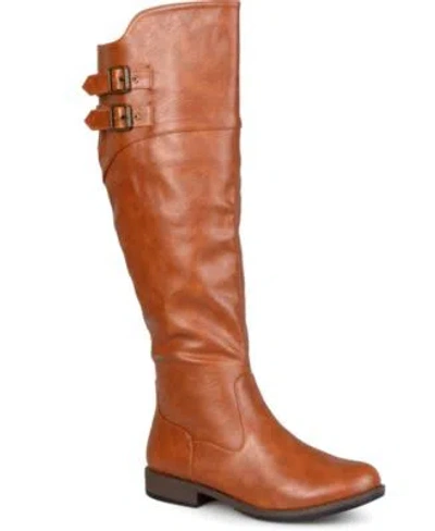 Journee Collection Womens Tori Regular Wide Calf Extra Wide Calf Knee High Riding Boots In Brown
