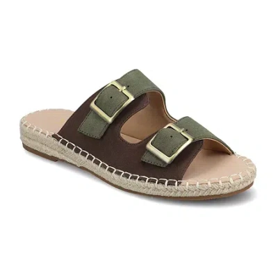Journee Collection Womens Tresah Flat Sandals In Green
