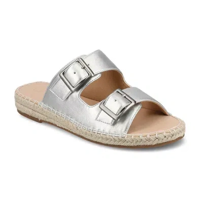 Journee Collection Womens Tresah Flat Sandals In Silver