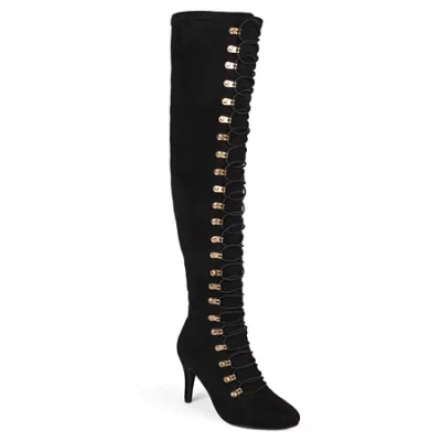 Journee Collection Womens Trill Stiletto Heel Over The Knee Boots In Black