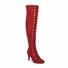 Journee Collection Womens Trill Stiletto Heel Over The Knee Boots In Red