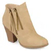 Journee Collection Womens Vally Inside Zip Stacked Heel Booties In Taupe