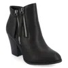 Journee Collection Womens Vally Inside Zip Stacked Heel Booties In Black
