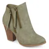 Journee Collection Womens Vally Inside Zip Stacked Heel Booties In Green