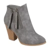 Journee Collection Womens Vally Stacked Heel Booties In Gray