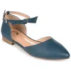 Journee Collection Womens Vielo Ballet Almond Toe Buckle Flats In Blue
