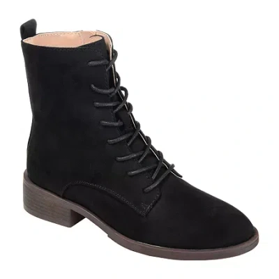 Journee Collection Womens Vienna Block Heel Combat Boots In Black