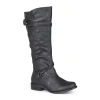 Journee Collection Womens Wide Calf Flat Heel Riding Boots In Gray