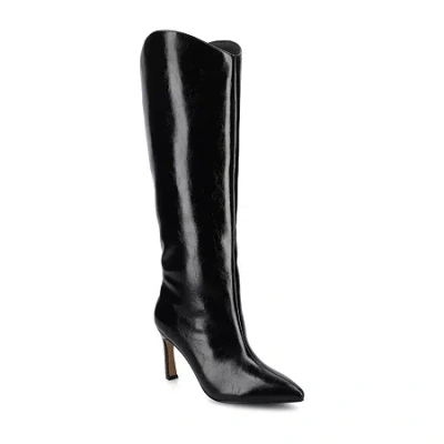Journee Collection Womens Wide Calf Stiletto Heel Dress Boots Wide Width In Black