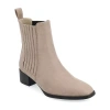 Journee Collection Womens Wrenley Stacked Heel Booties In Gray