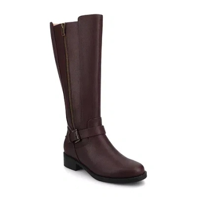 Journee Collection Womens Yasmina Block Heel Dress Boots In Red