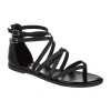 Journee Collection Womens Zailie Criss Cross Strap Flat Sandals In Black