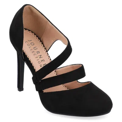 Journee Collection Womens Zeera Round Toe High Stiletto Pumps In Black