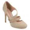 Journee Collection Womens Zeera Round Toe High Stiletto Pumps In Grey