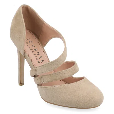Journee Collection Womens Zeera Round Toe High Stiletto Pumps In Grey
