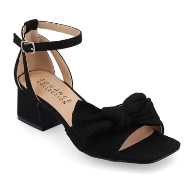 Journee Collection Womens Zevi Heeled Sandals In Black