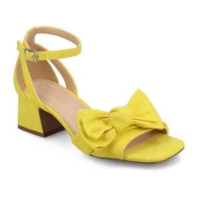 Journee Collection Womens Zevi Heeled Sandals In Yellow