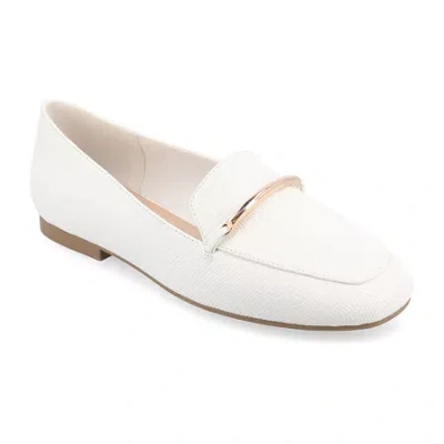 Journee Collection Wrenn Womens Moc Closed Toe Loafers In White