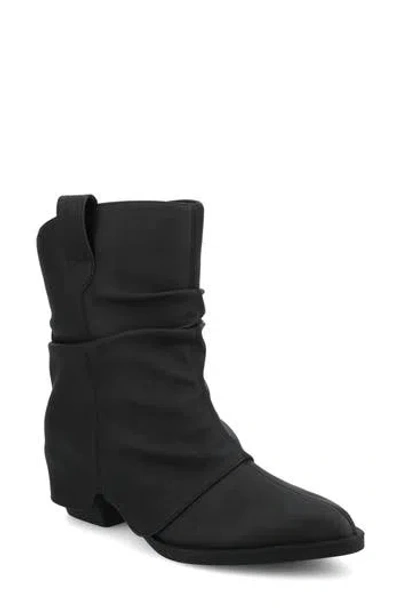 Journee Collection Wynette Slouchy Western Boot In Black