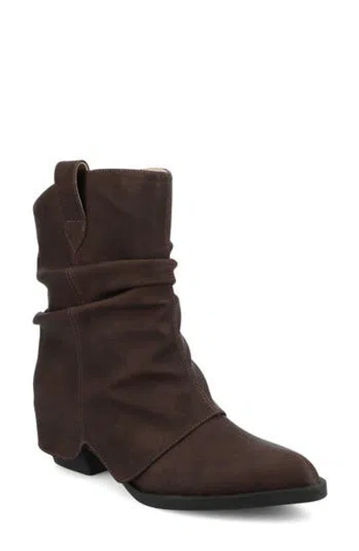 Journee Collection Wynette Slouchy Western Boot In Animal Print