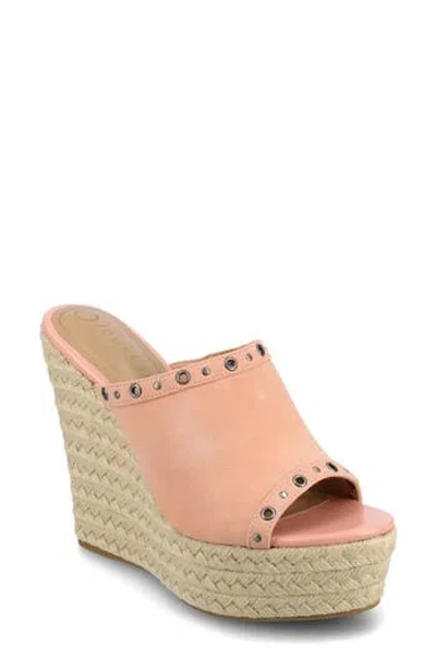 Journee Collection Yari Platform Wedge Espadrille Sandal In Pink