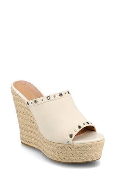 Journee Collection Yari Platform Wedge Espadrille Sandal In White